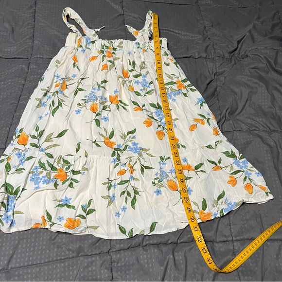 Re blu babydoll style short dress orange & blue flowers size small - Picture 3 of 7